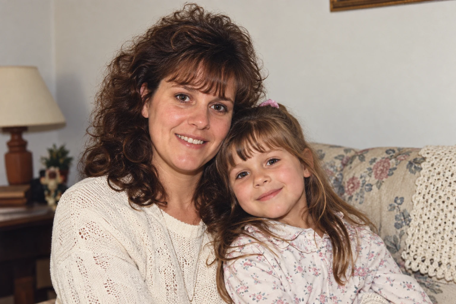 Restored family portrait with clearer faces, natural color, and refined detail after AI photo enhancement